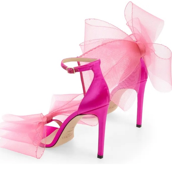 Jimmy Choo Pink Heels with Bow Detail - Picture 3 of 12